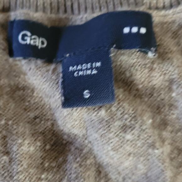 Tan Cotton Short Sleeve Sweater Size Small - Picture 3 of 4